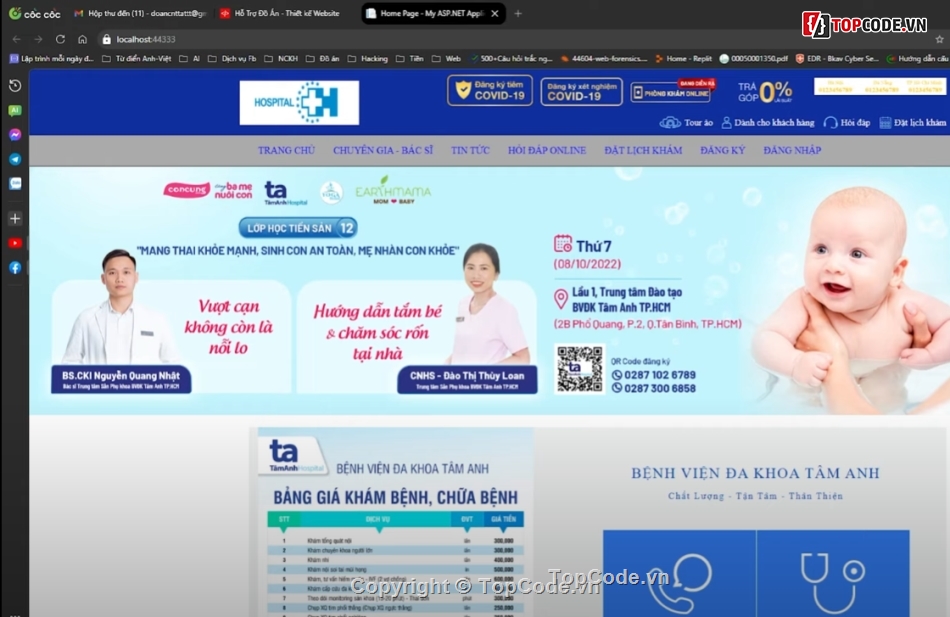 website,website online,website đặt lịch khám online